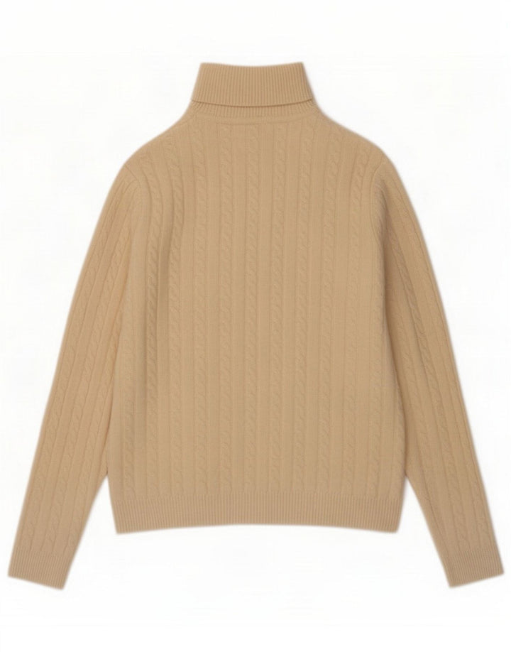 Sun68 Suéter tipo jersey con cuello vuelto para mujer UK 44 Medium Off White Wool