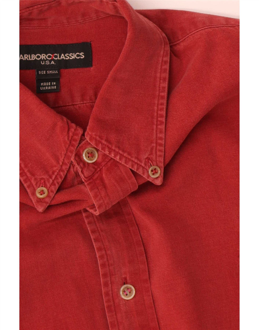 Camisa Marlboro Classics Hombre Pequeña Algodón Rojo