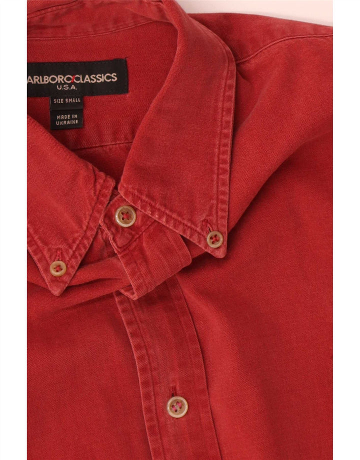 Camisa Marlboro Classics Hombre Pequeña Algodón Rojo