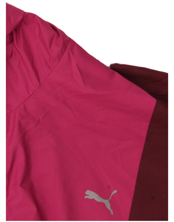 PUMA Chaqueta impermeable extragrande con capucha para mujer UK 10 Small Pink Colourblock