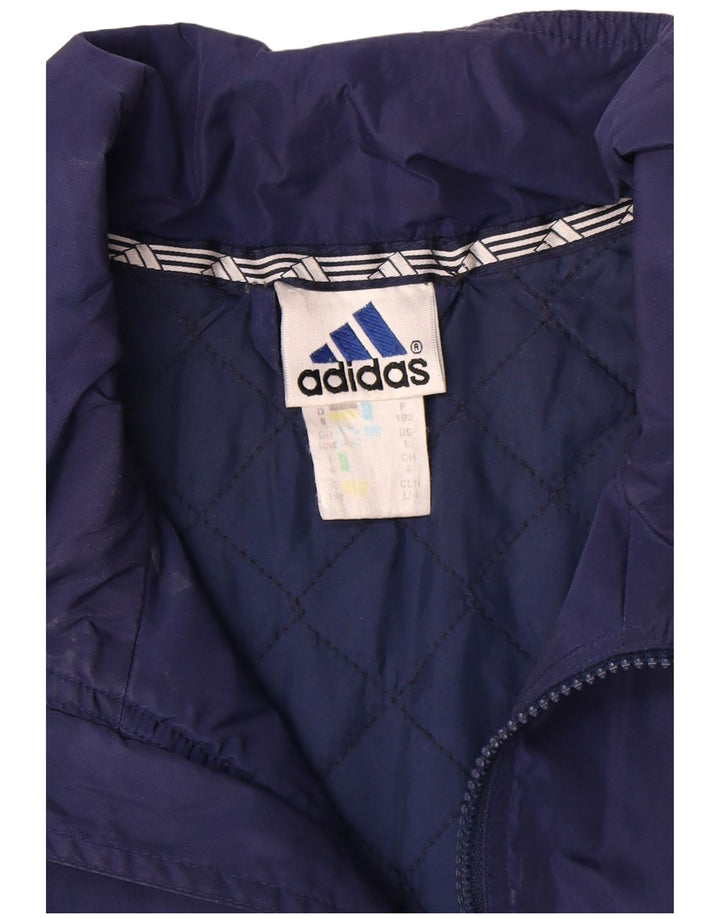 Adidas Chaqueta cortavientos para hombre UK 44/46 Large Azul marino Poliamida