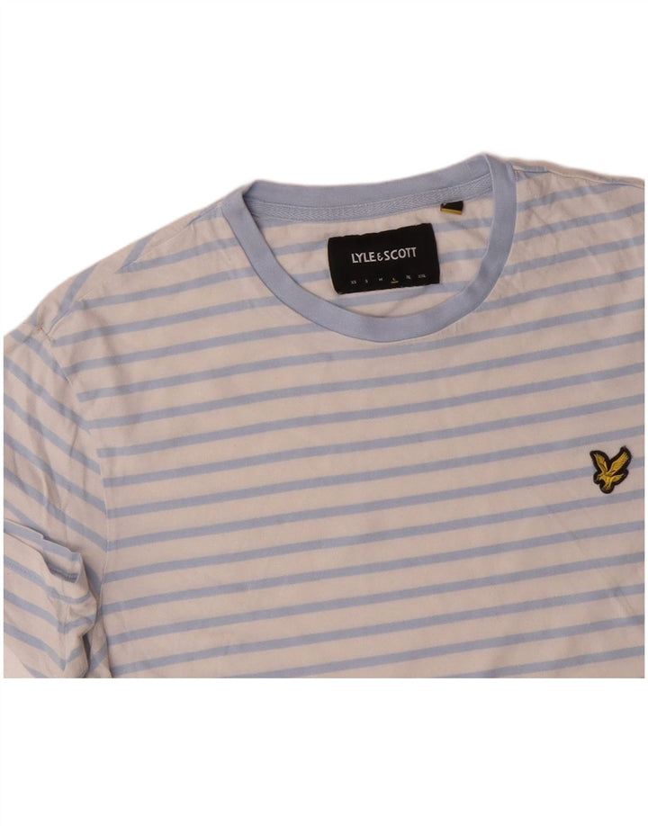 LYLE & SCOTT Camiseta para mujer Top grande de algodón a rayas blancas