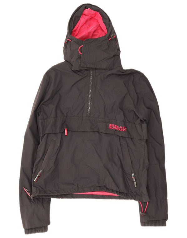 Superdry Chaqueta Cortavientos con Capucha The Windcagoule para Mujer UK 46 Gris Grande