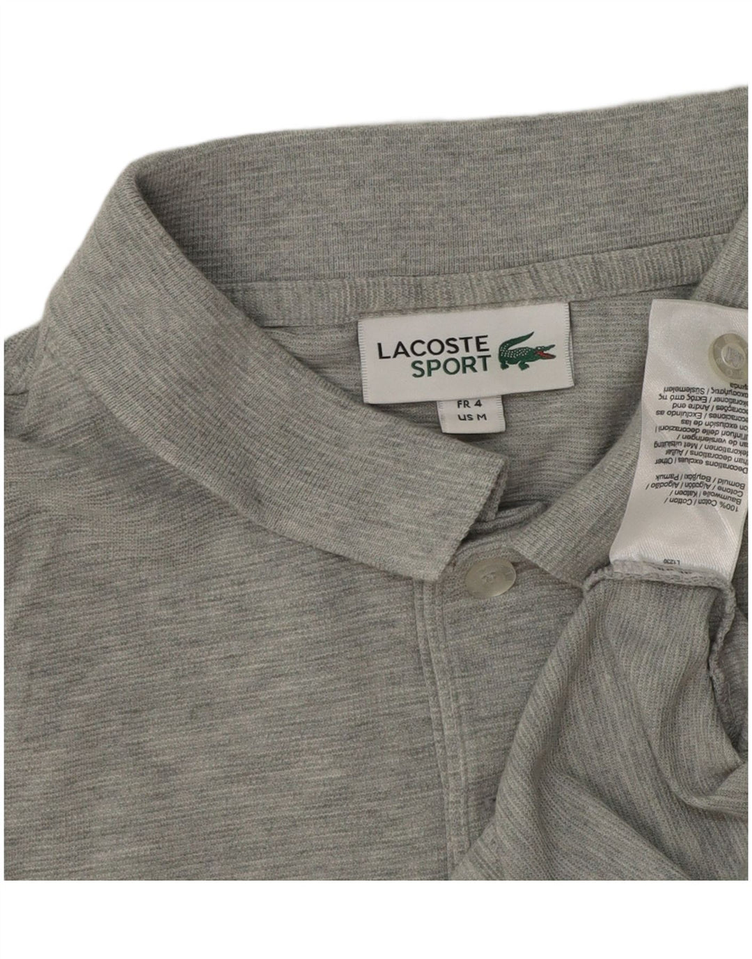 Polo Lacoste para hombre talla 4 algodón moteado gris medio
