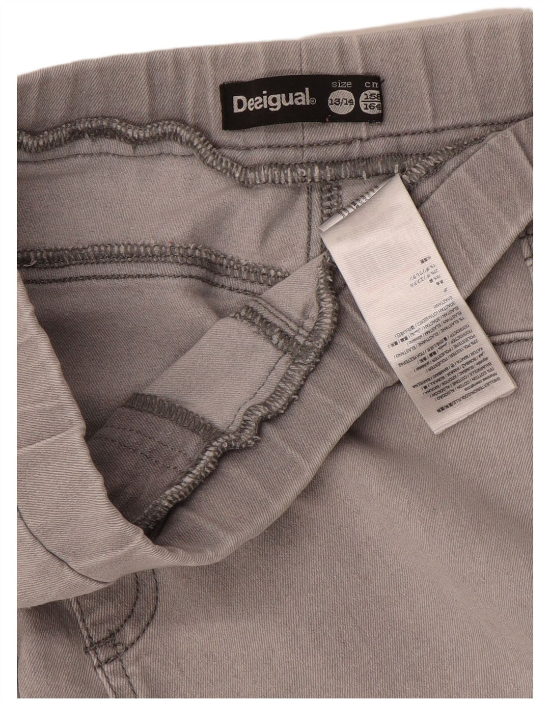 DESIGUAL Vaqueros jegging gráficos para niñas 13-14 años W26 L24 Algodón gris