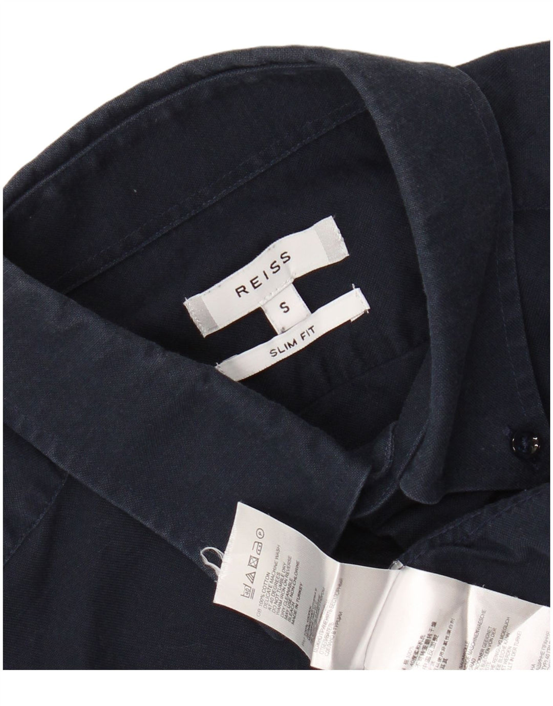 Camisa REISS Slim Fit para hombre Small Azul marino Algodón
