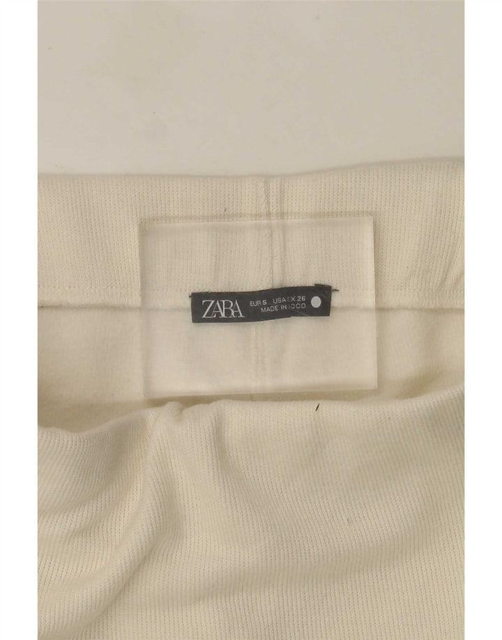 Zara Mujer Falda Midi Pequeña W26 Blanco Roto