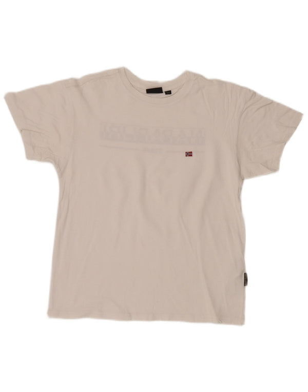 Napapijri Camiseta gráfica para hombre Top Small White Cotton