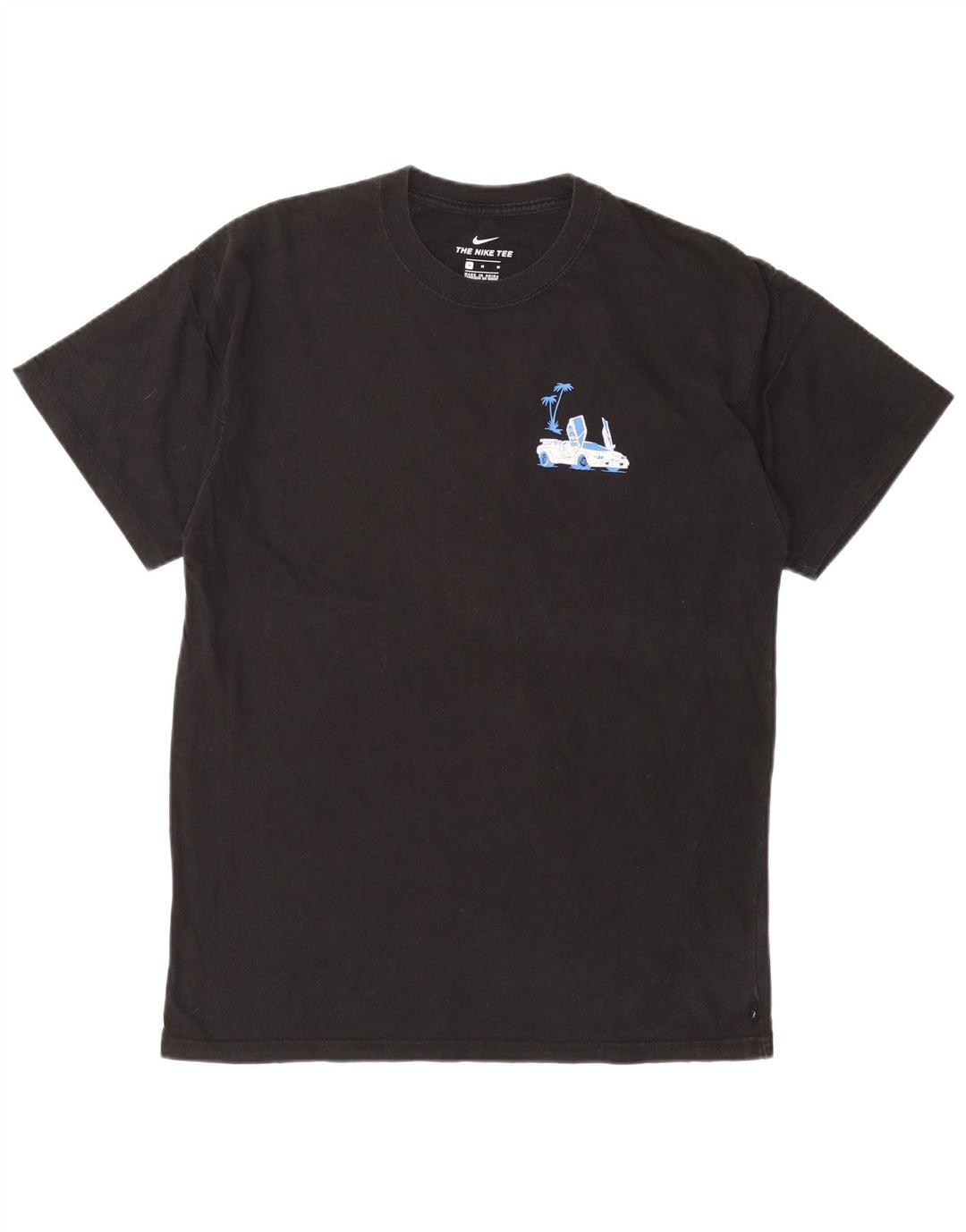 NIKE Camiseta gráfica para hombre Top mediano de algodón negro