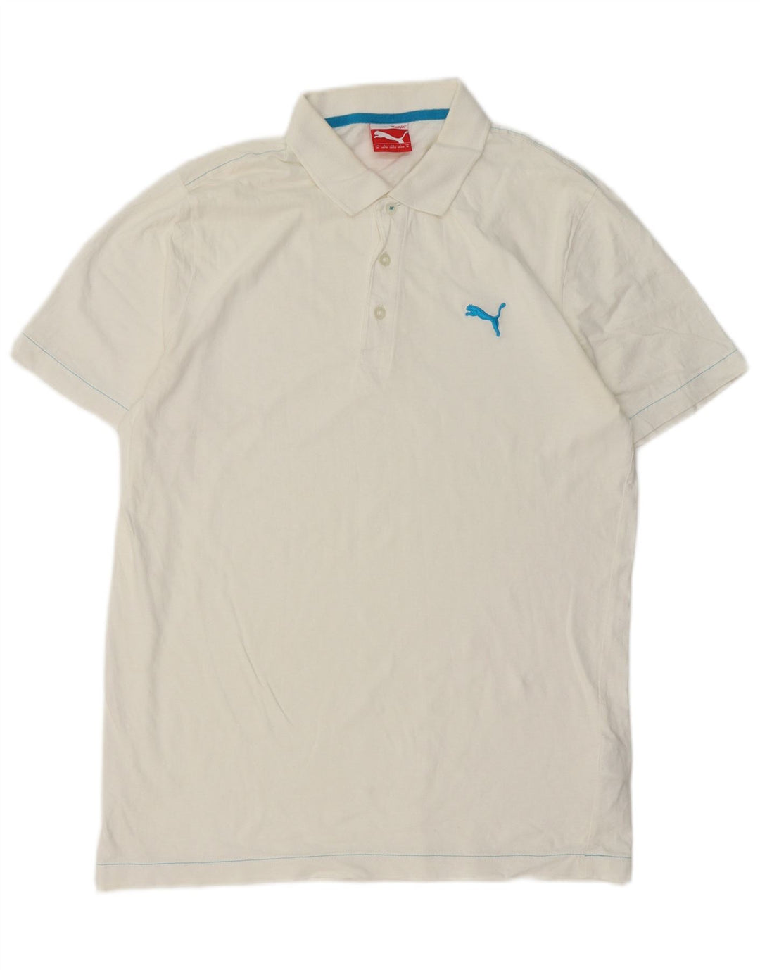 PUMA Polo para hombre de algodón blanco mediano