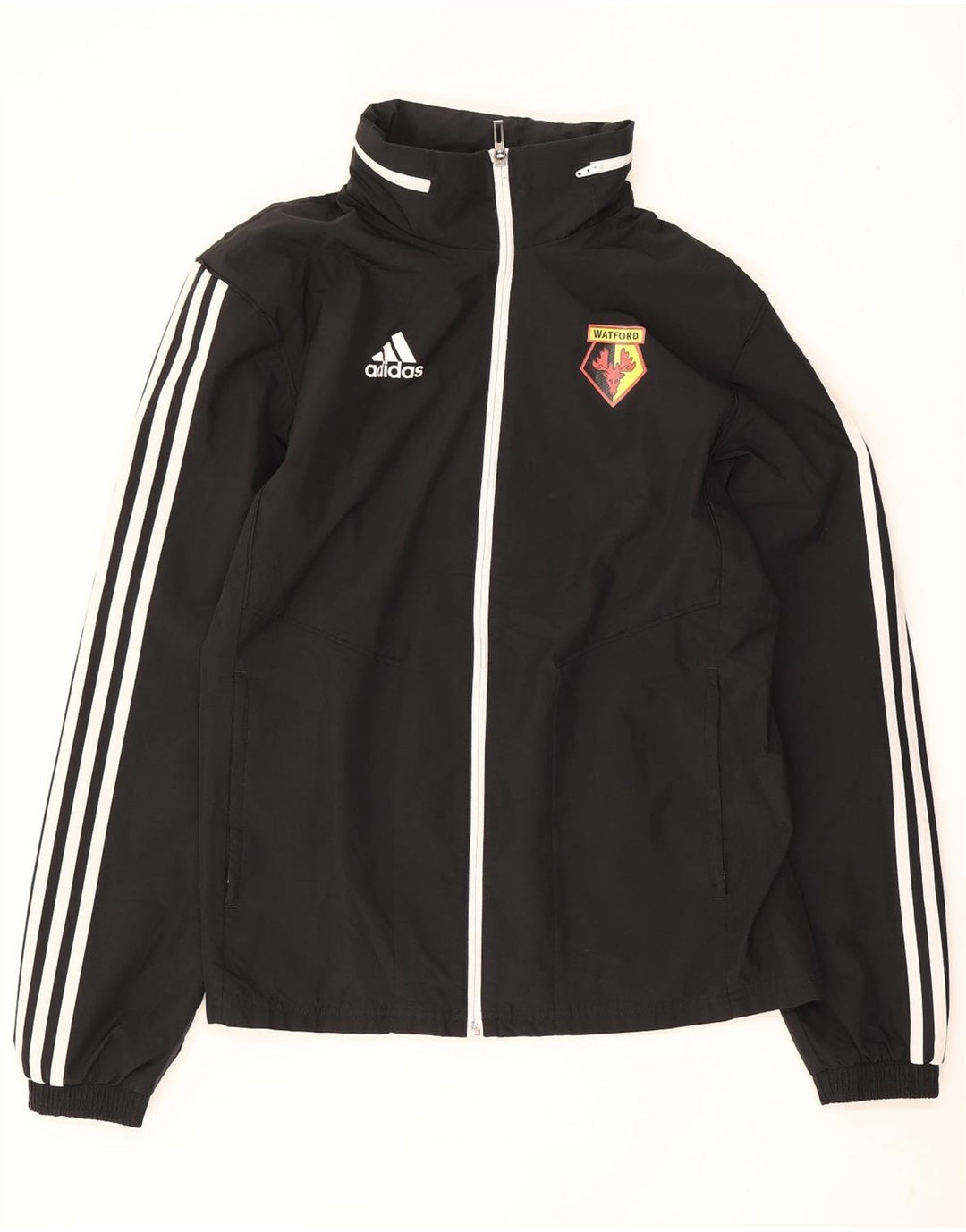 Adidas Watford - Chándal con capucha para hombre, chaqueta pequeña, poliéster negro