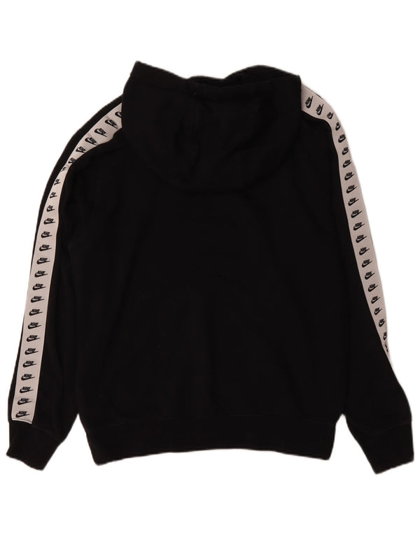 Nike Jersey con capucha gráfica para hombre, talla pequeña, algodón negro con bloques de color