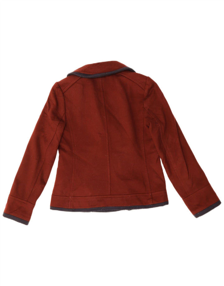 J. Crew Abrigo de guisante de gran tamaño para mujer US 2 XS Lana granate
