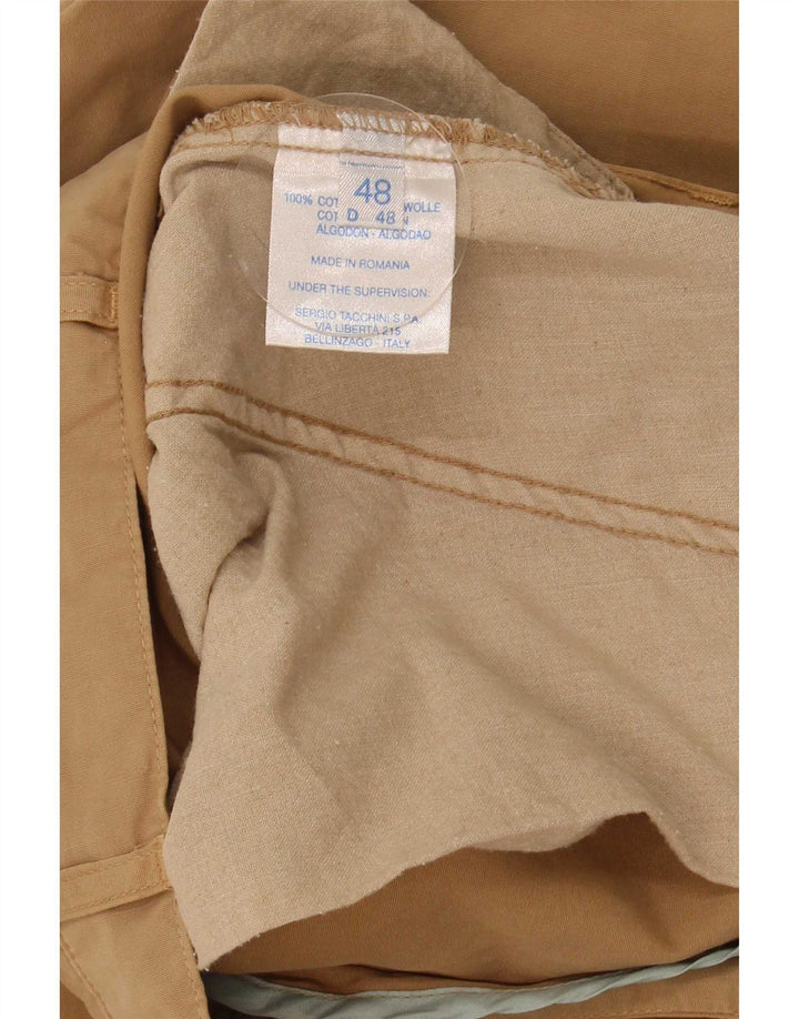 Sergio Tacchini Pantalón chino recto para hombre IT 48 Medium W32 L29 Beige