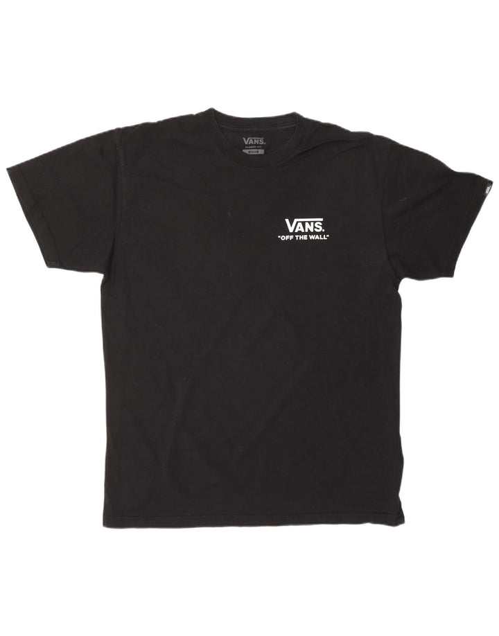 VANS Camiseta gráfica de corte clásico para hombre Top Medium Black Cotton