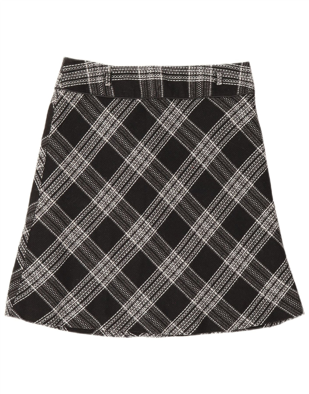 Falda acampanada para mujer Bay UK 12 Medium W30 Black Check Acrílico