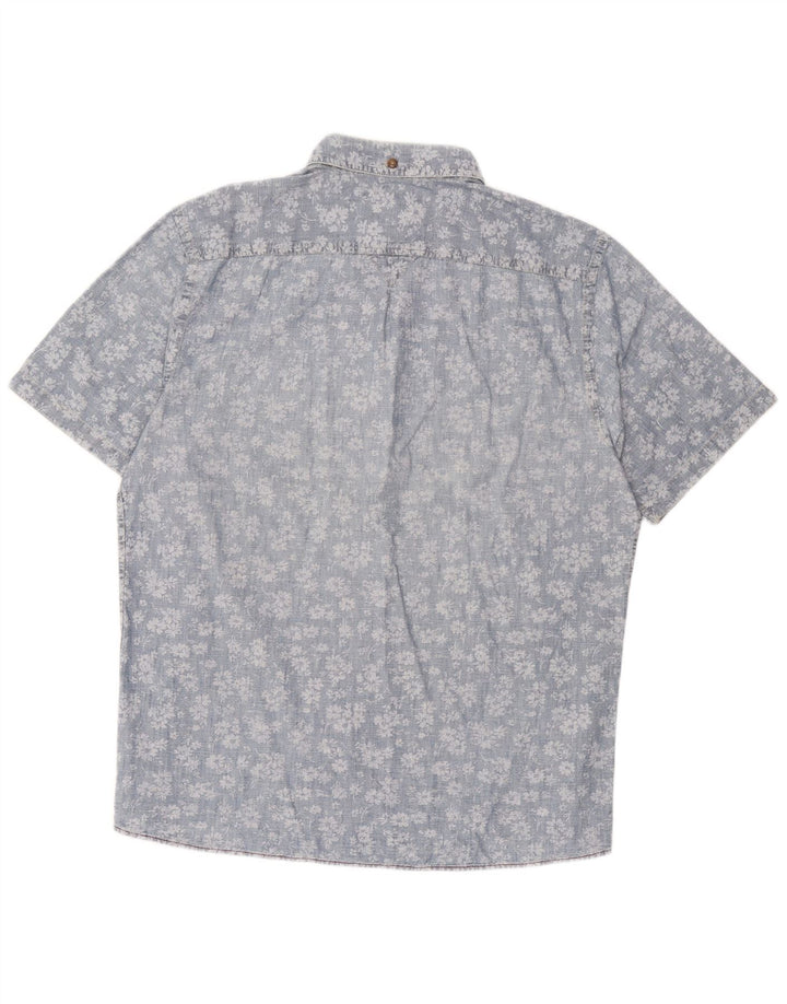 Marlboro Classics Camisa de manga corta para hombre, ajustada, talla 2XL, color azul floral