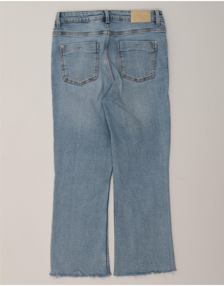 ZARA Mujer Crop Bootcut Jeans EU 40 Medium W30 L25 Algodón Azul