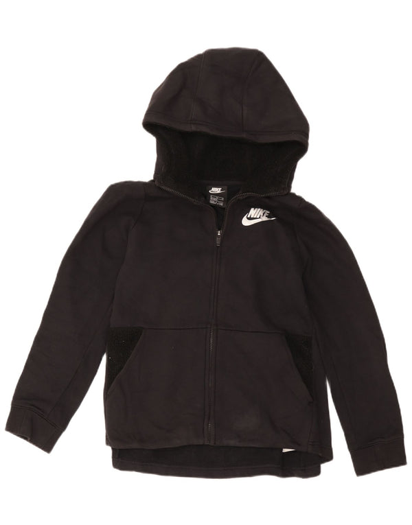Nike Sudadera con capucha y cremallera para niñas 13-14 años XL Algodón negro