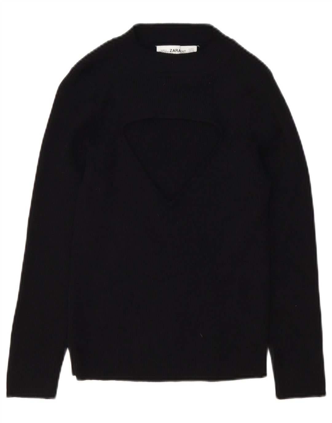 Zara - Jersey de cuello redondo para mujer, talla 40, color negro
