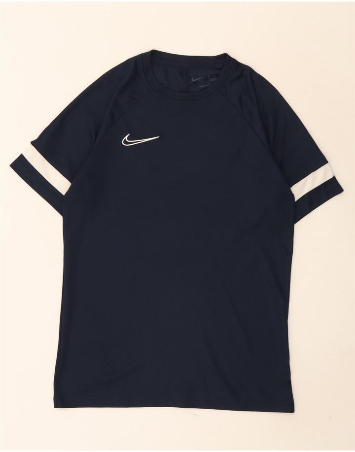 Camiseta Nike Dri Fit para hombre con bloques de color azul marino mediano