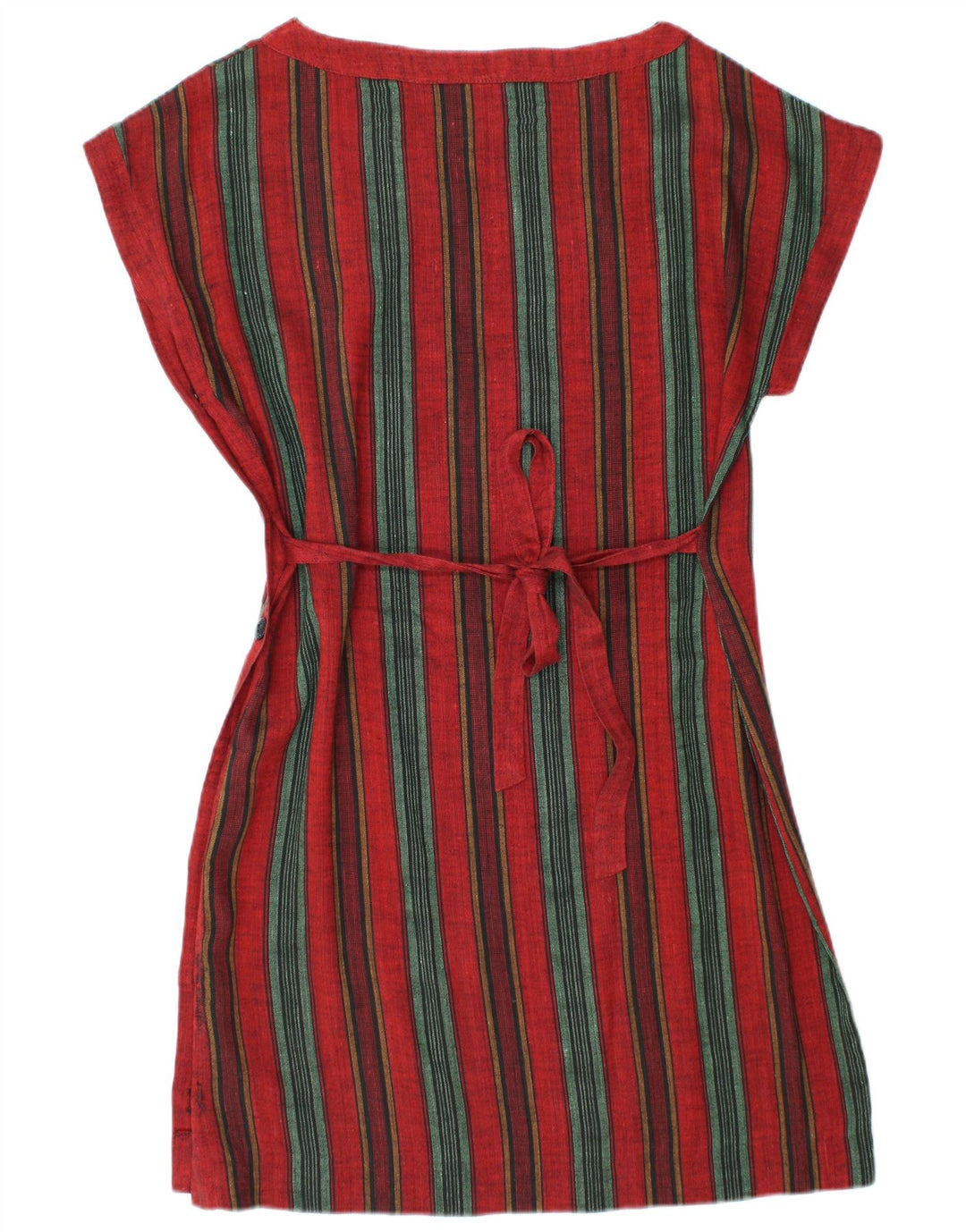 Vestido túnica vintage para mujer IT 48 XL rayas rojas