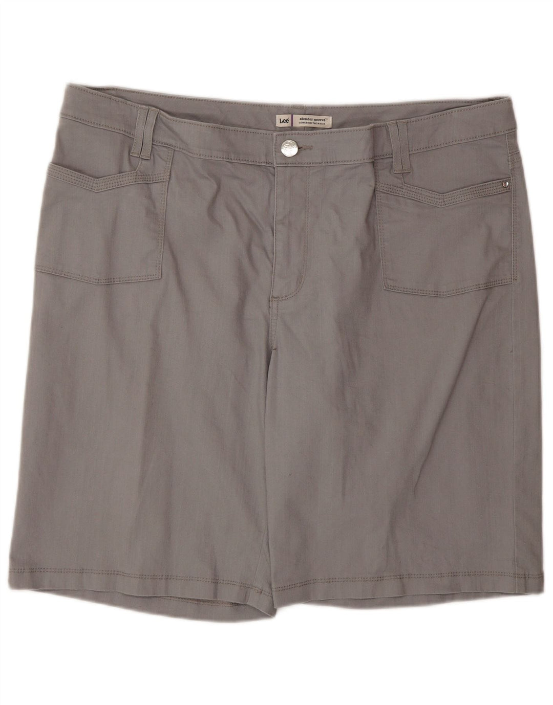 LEE Pantalones cortos casuales delgados secretos para mujer W40 2XL Gris
