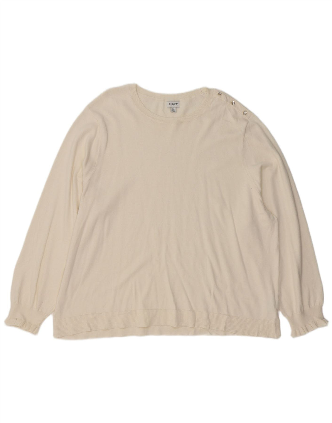 J. CREW Suéter tipo jersey con cuello redondo para mujer UK 22 3XL Algodón blanco roto