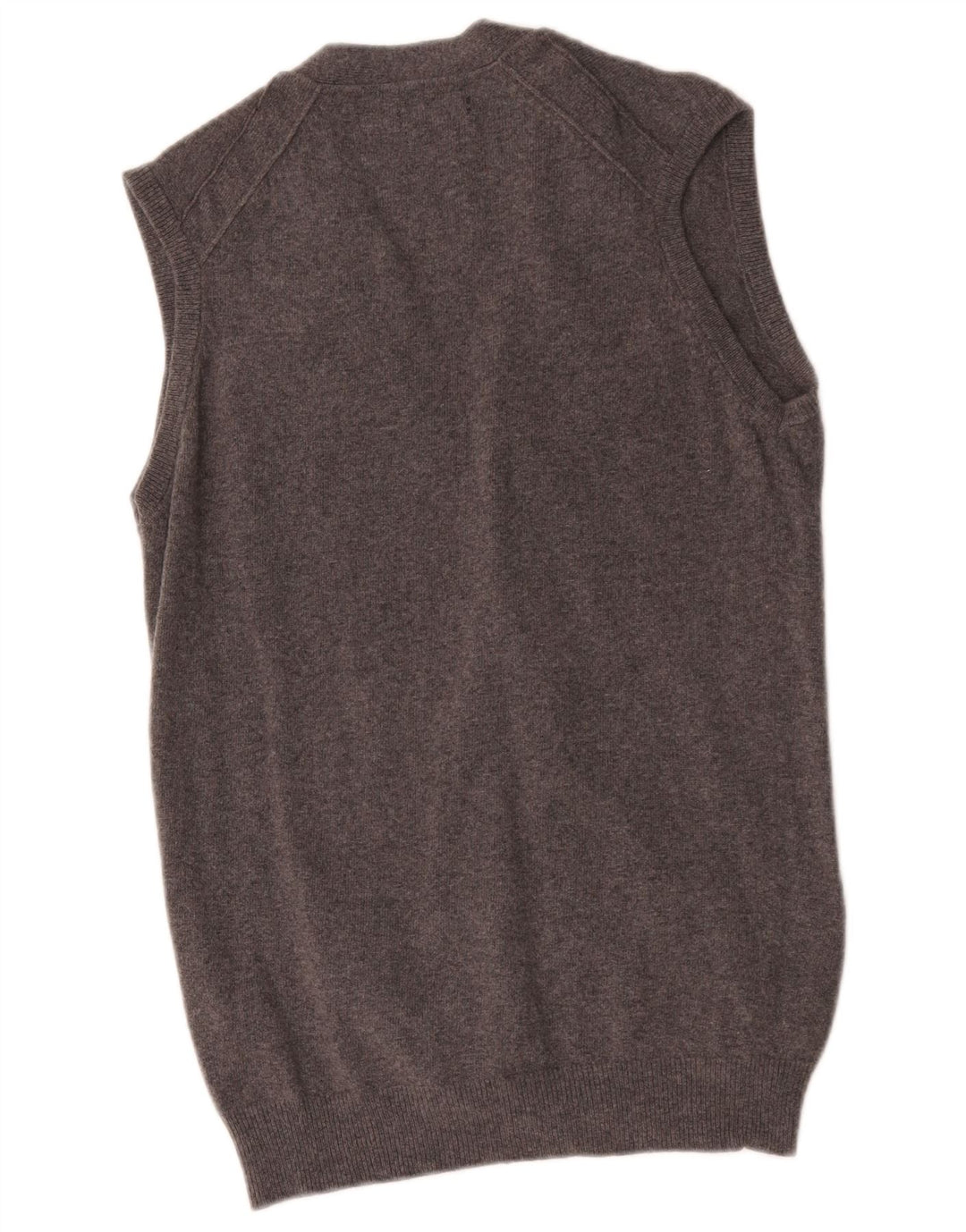 Massimo Dutti Hombre Cárdigan Sin Mangas Lana Gris Medio
