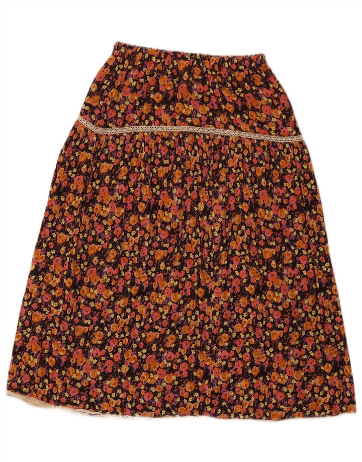 ZARA Falda Acampanada Niña 11-12 Años W20 Viscosa Floral Marrón