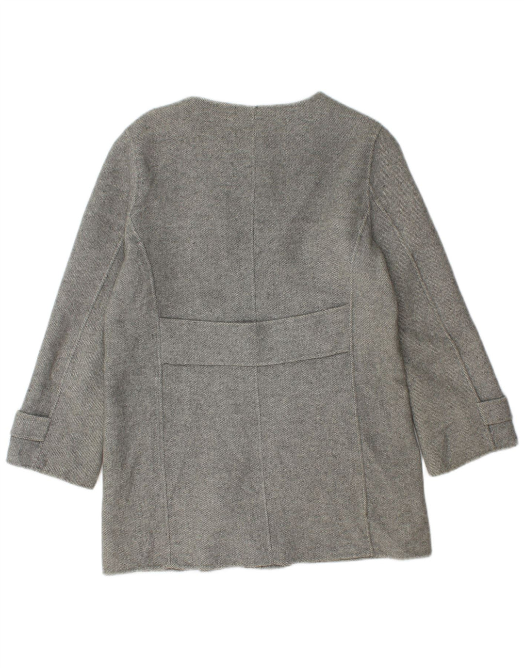 Zara Mujer Abrigo Cruzado UK 42 Lana Gris Medio