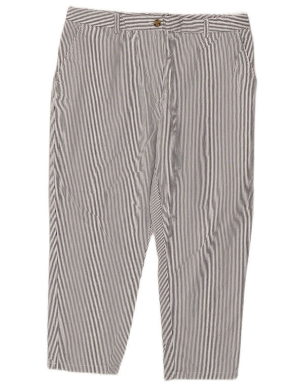 Marks & Spencer Pantalones Cortos Ajustados para Mujer UK 18 XL W34 L24 Rayas Blancas