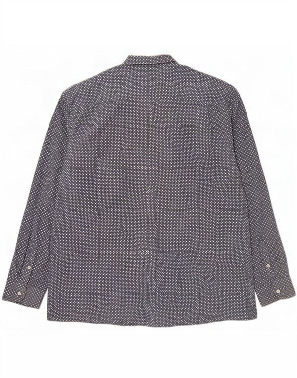 Camisa Penguin Hombre 3XL Algodón Azul Lunares