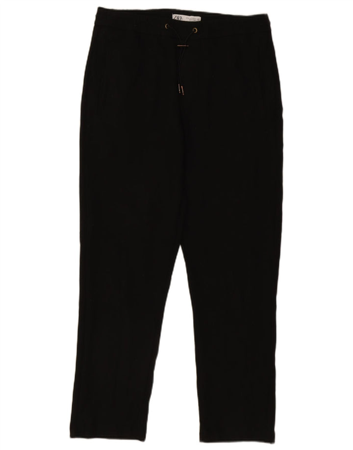 Zara Hombre Pantalón Chino Recto Mediano W32 L27 Negro