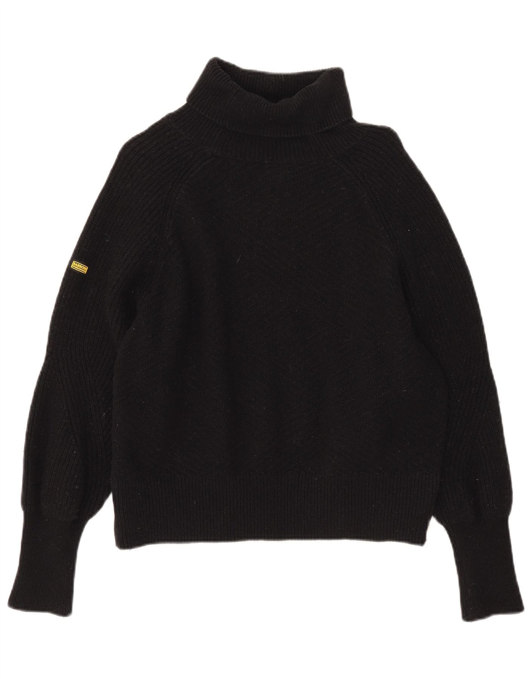Barbour Suéter de gran tamaño con cuello vuelto para mujer Reino Unido 10 Pequeño Algodón negro