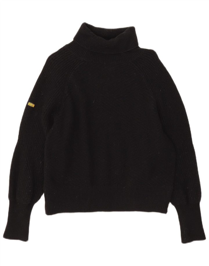 Barbour Suéter de gran tamaño con cuello vuelto para mujer Reino Unido 10 Pequeño Algodón negro