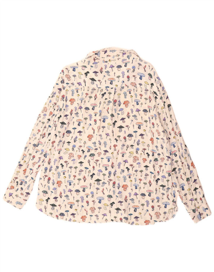 French Connection Blusa tipo camisa con estampado abstracto para mujer, talla 40, color blanco
