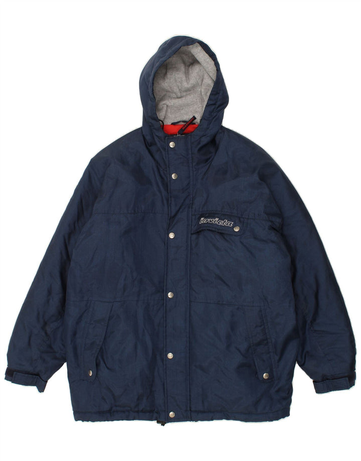 INVICTA Boys Hooded Windbreaker Jacket 13-14 Years Navy Blue Polyamide Vintage Invicta and Second-Hand Invicta from Messina Hembry 