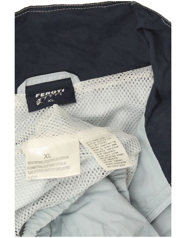 Feroti Chaqueta cortavientos para hombre UK 42 XL Azul Colorblock Poliéster