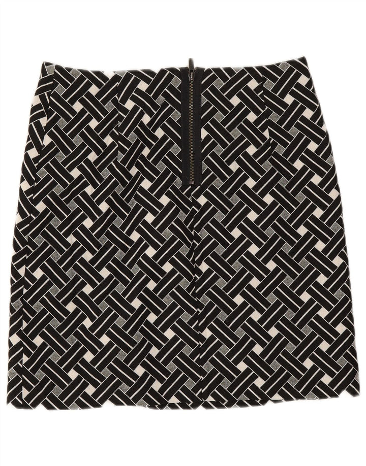 Marks & Spencer Falda recta para mujer UK 12 Medium W32 Negro Geométrico