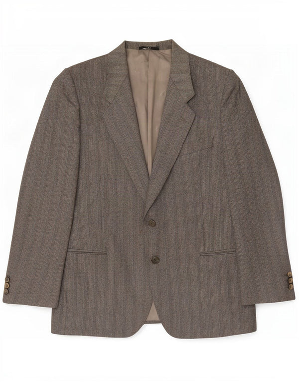 Chaqueta tipo blazer de 2 botones para hombre Valentino UK 38 Gris medio en espiga