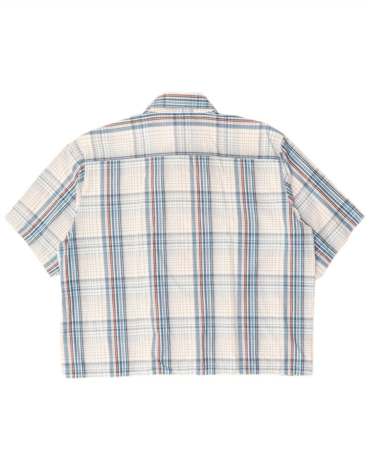 CARHARTT Camisa de manga corta para hombre de algodón a cuadros azules grandes