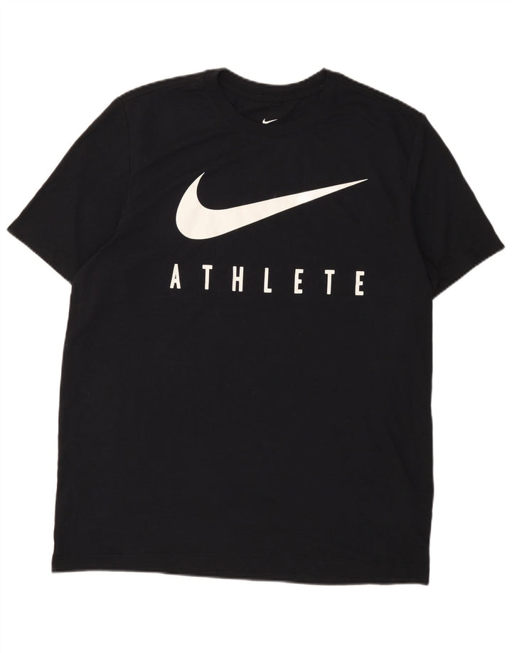 NIKE Camiseta gráfica Dri Fit para hombre, talla grande, algodón negro