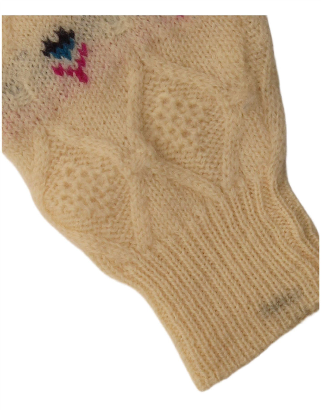 WALBUSCH Suéter tipo jersey con cuello alto para mujer Reino Unido 40 Grande Beige Fair Isle