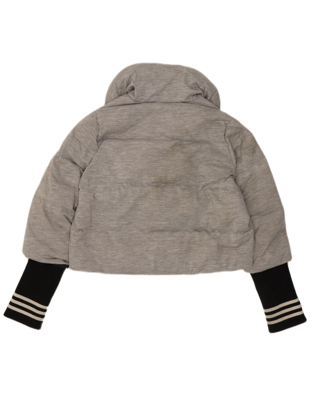 Adidas Chaqueta Acolchada Corta para Mujer UK 44 Gris Medio Poliamida Colorblock