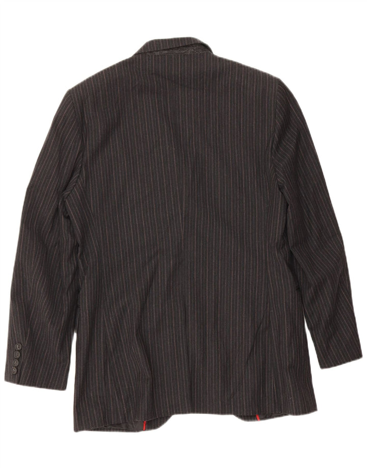 Sisley Chaqueta tipo blazer de 3 botones para hombre IT 46 Small Gris Algodón a rayas