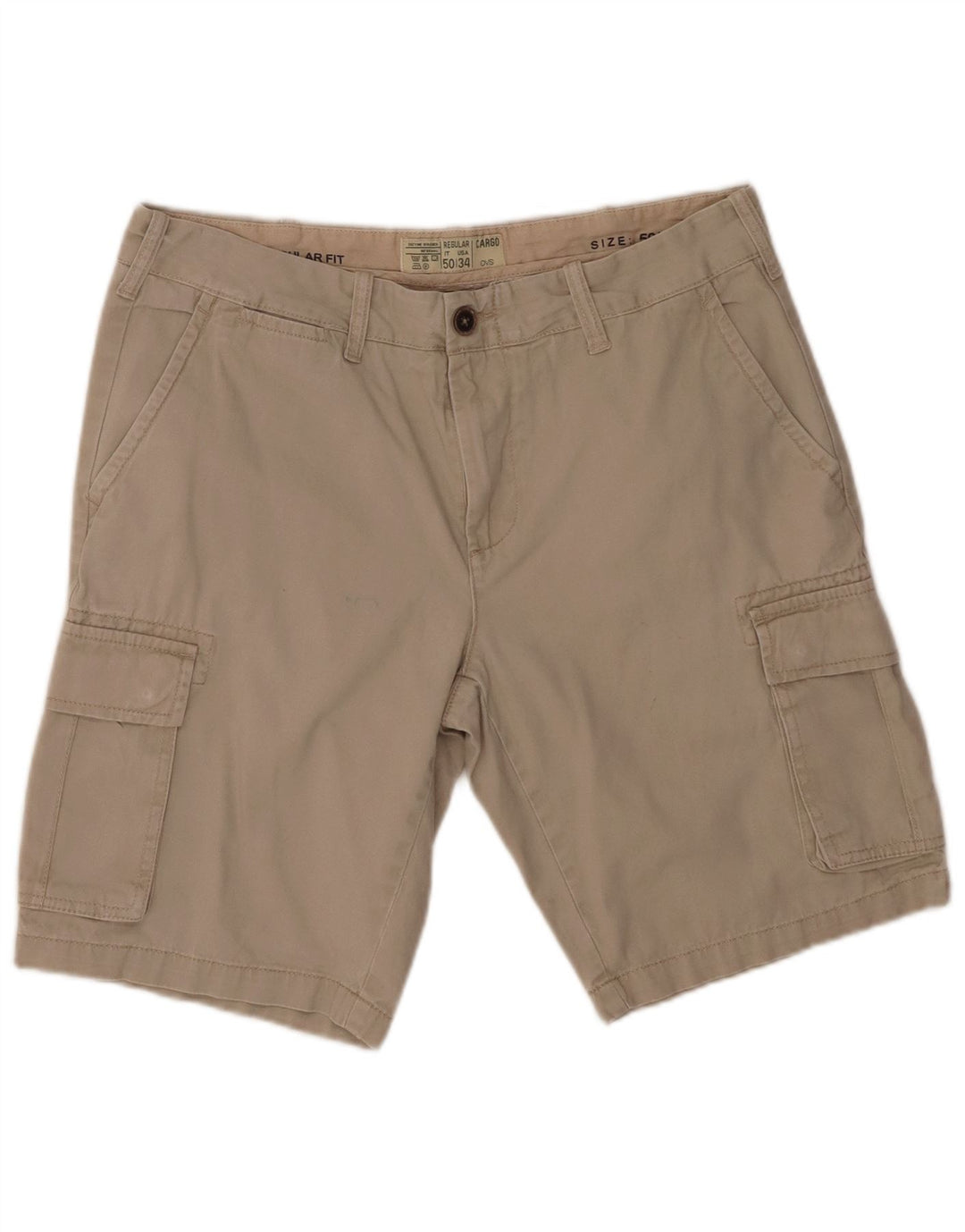 OVS Hombre Regular Cargo Shorts IT 50 Large W34 Beige Algodón