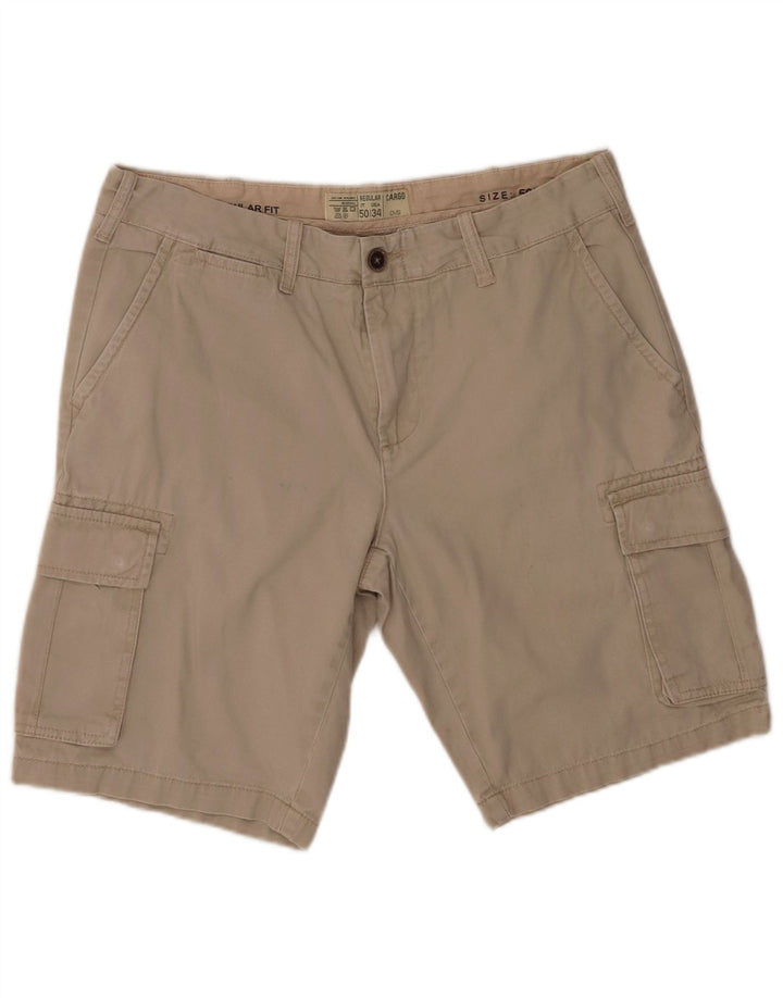 OVS Hombre Regular Cargo Shorts IT 50 Large W34 Beige Algodón