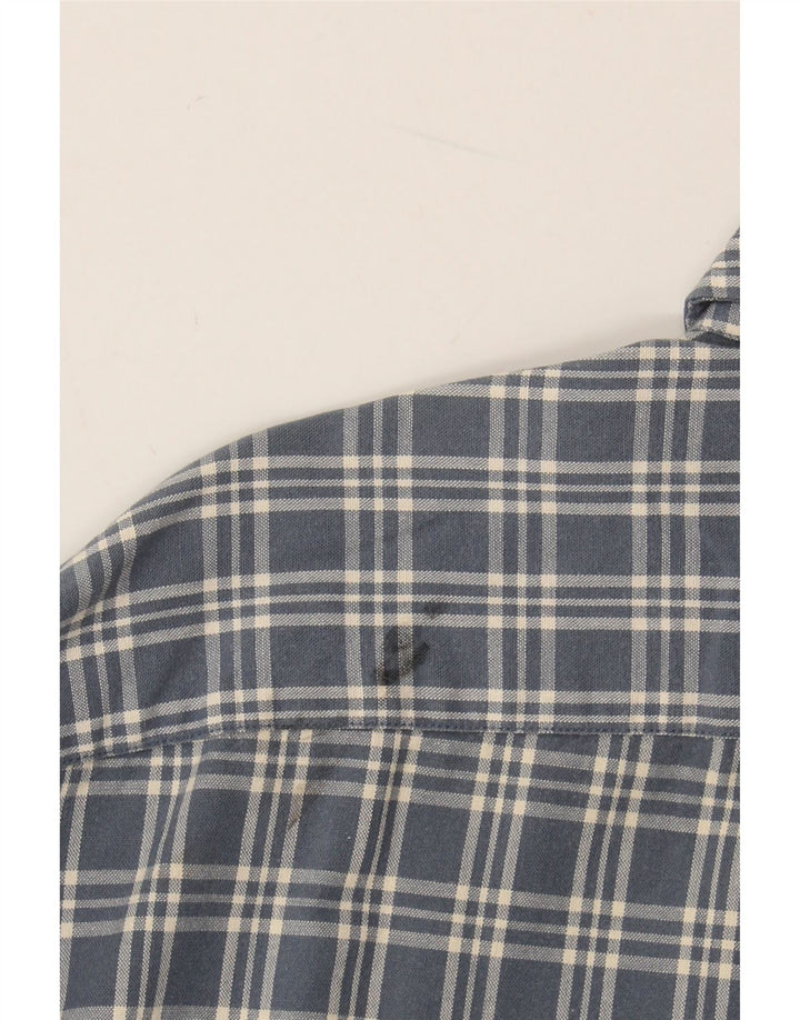 EDDIE BAUER Camisa De Franela Hombre Algodón A Cuadros Azul Medio