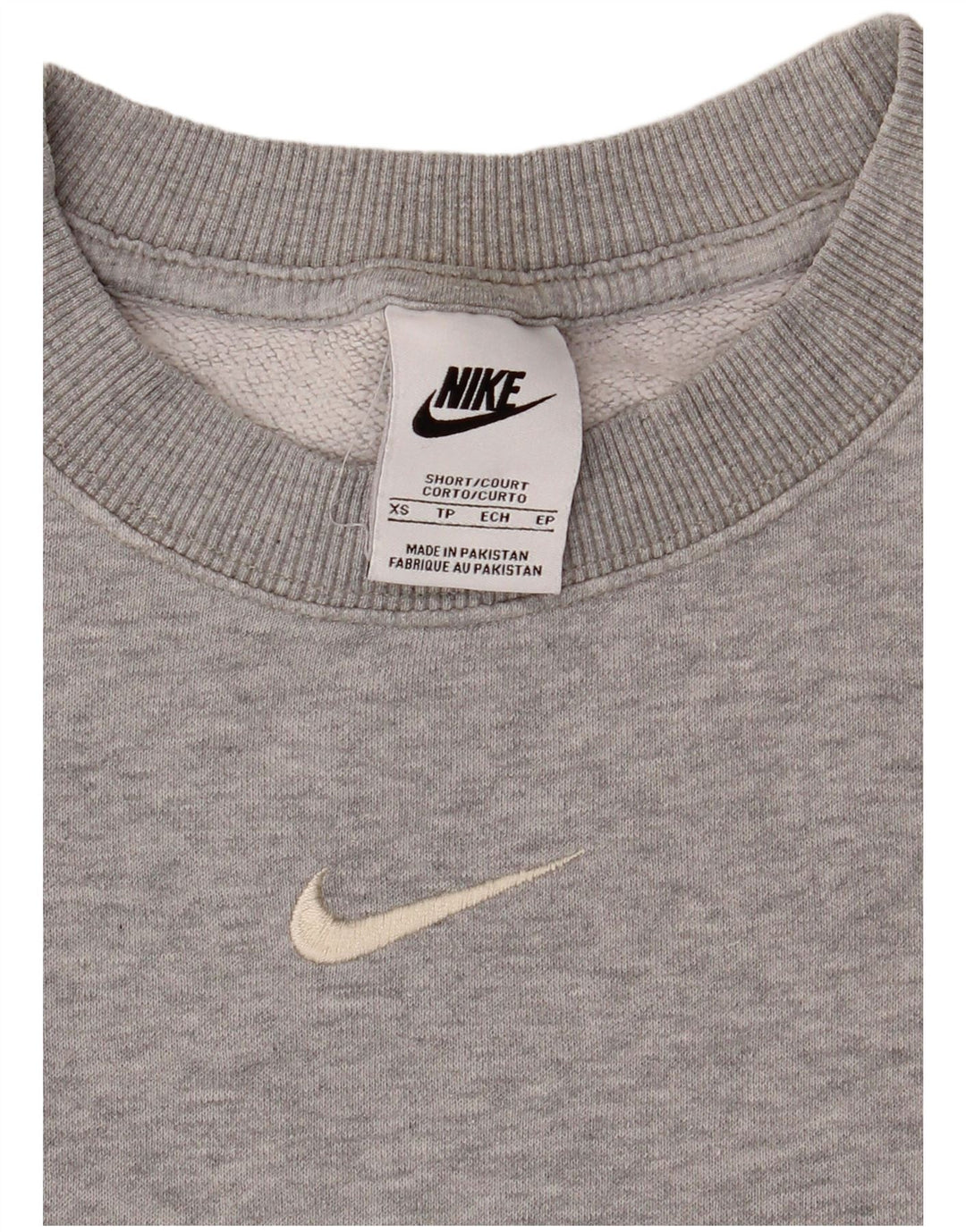 NIKE Mujer Oversize Crop Batwing Sudadera Jersey UK 6 XS Gris